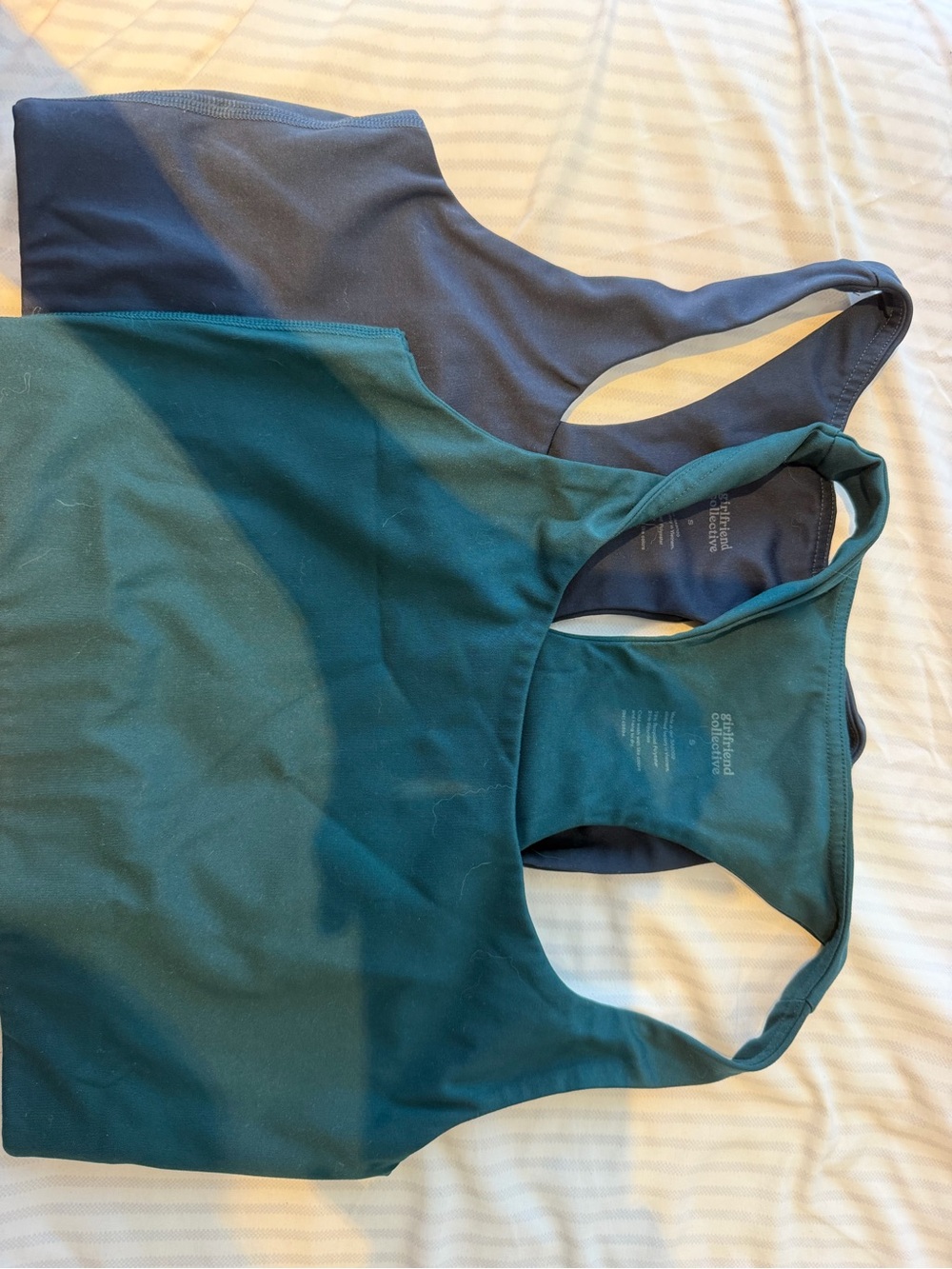 Girlfriend Collective Green and Blur Racerback Bralette - set of 2